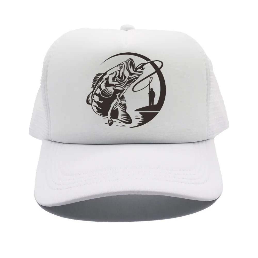 Fiske-skelett-trucker-keps, sommar, herr, cool fiskarkeps, basebollkeps, unisex, utomhus, nätkepsar, MZ-238