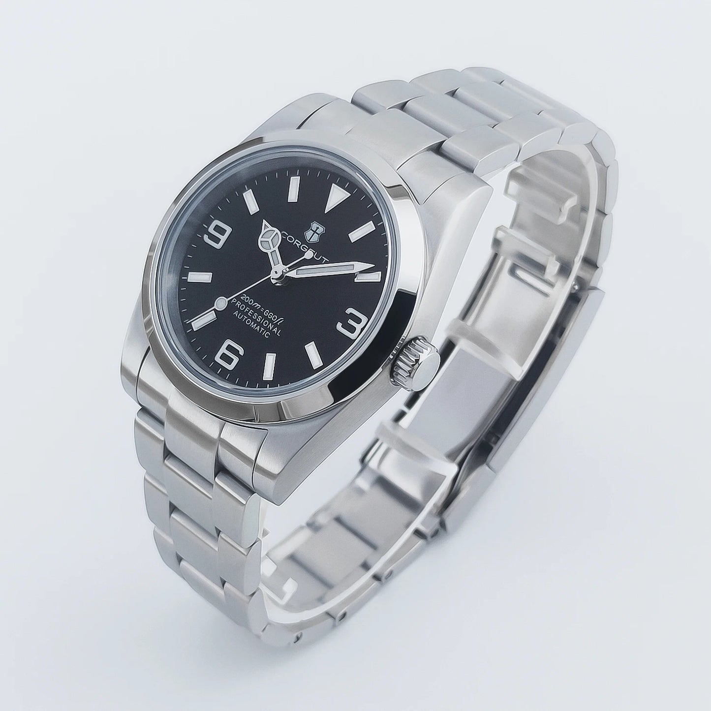 36/39mm Corgeut Luxury NH35 Miyota8215 Automatic Mechanical Wristwatches Numbers Men Watch Sapphire Crystal 10bars Reloj Hombre