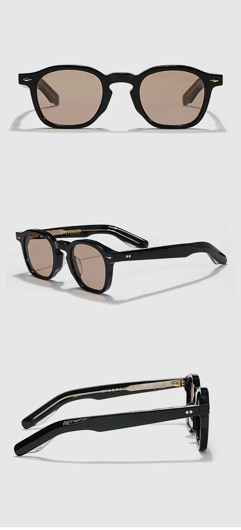 High QualityTortoiseshell Round Frame Handmade Sunglasses Designer Men Acetate Women's Beach Sun UV400 Sunglasses Can Be Carved