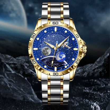 Glenaw Top Luxury Moon Rotation Stylish Personalized Fully Automatic Mechanical Men's Luminous Waterproof Watch