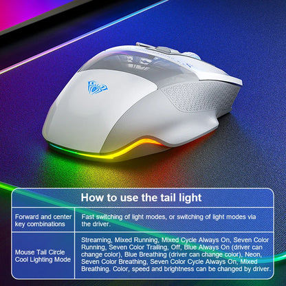 Mysz gamingowa AULA SC550 2.4G, bezprzewodowa mysz z makrami, podświetleniem RGB i ergonomiczną konstrukcją, mysz e-sportowa, akcesoria do PC