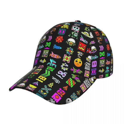 Geometry Dash Mesh Baseball Caps Snapback Fashion Baseball Hats Breathable Casual Casquette Outdoor For Men's And Women's