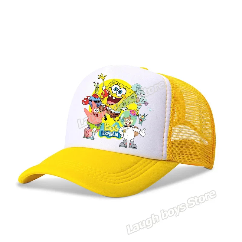 SpongeBobs SquarePants Casual Polyester Sun Hat Truck Driver Baseball Cap Universal Kid Peripheral Adult Anime Adjustable Sunhat