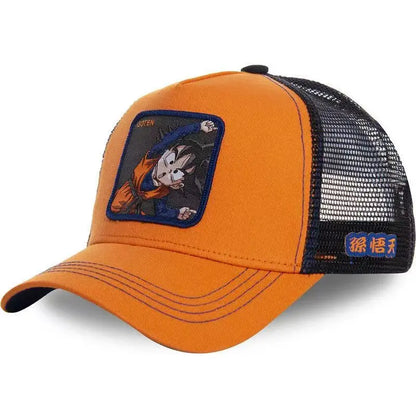 Dragon Ball Anime Embroidered Duck Tongue Mesh Hat Adjustable Breathable Baseball Hat Men's and Women's Outdoor Sunshade Hat