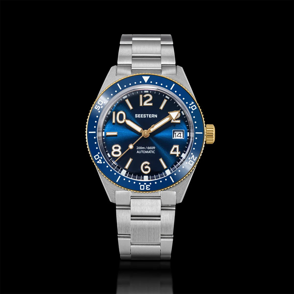 SEESTERN Diver Men's Watch Automatic Mechanical Wristwatches NH35 Movement Ceramic Bezel 20Bar Waterproof Sapphire Luminous S434-2