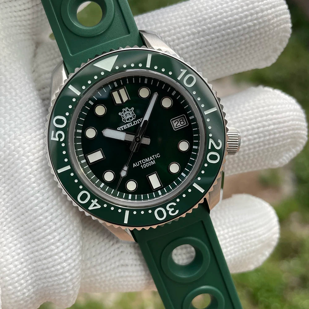 STEELDIVE SD1968 44MM Ceramic Bezel Insert Stainless Steel Case 1000m Waterproof NH35 Dive Watch Automatic