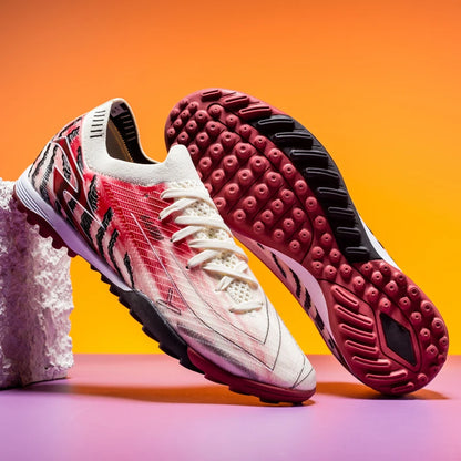 Chaussures de football TF pour hommes, tige en PU flexible, semelle en caoutchouc résistante à l'usure, crampons de football unisexes pour jouer sur terrain synthétique en extérieur