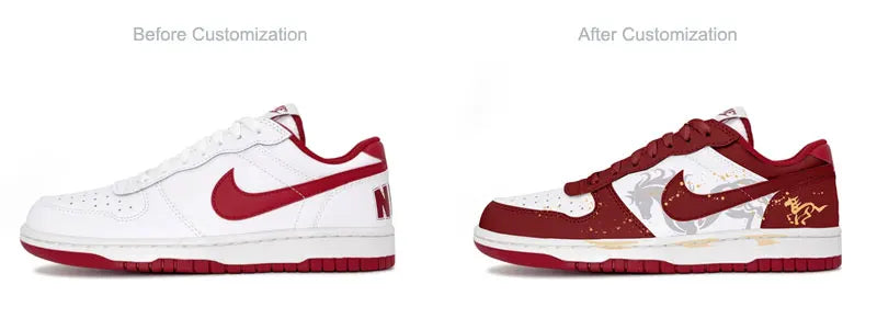 Προσαρμοσμένα αθλητικά παπούτσια Nike Big Steed Crimson για το Κινέζικο Νέο Έτος του Αλόγου – Ανδρικά παπούτσια για σκέιτ