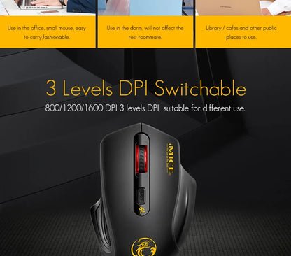 Stille 2.4G USB draadloze muis op batterijen met optische tracking, computermuis met ontvanger, geruisloze muis voor kantoor, laptop, iPad en Mac