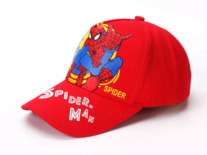 Marvel Anime Figure Spider-Man Cartoon Baseball Cap Cotton Polyester Peaked Cap Boy Girl Headwear Accessories Kids Birthday Gift