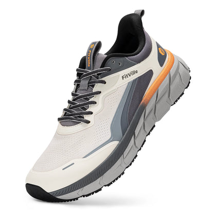 FitVille Men's Wide Toe Box Shoes Cushioned Well Sneakers Non Slip Lightweight Breathable Running Shoes for Swollen feet