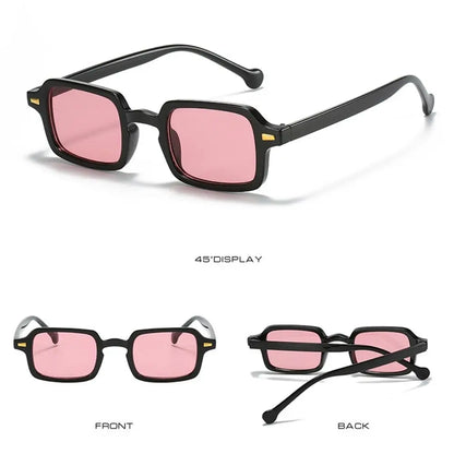 Fashion Square Sunglasses Women New Retro Rivets Decoration Glasses  Men Leopard Blue Sun Glasses Gradient Shades UV400