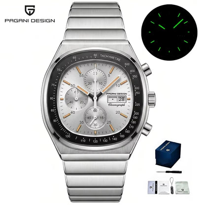 PAGANI DESIGN New PD1819 Men‘s Quartz Watches 40mm Sapphire Stainless Steel Waterproof Luminous C3 Chronograph reloj hombre