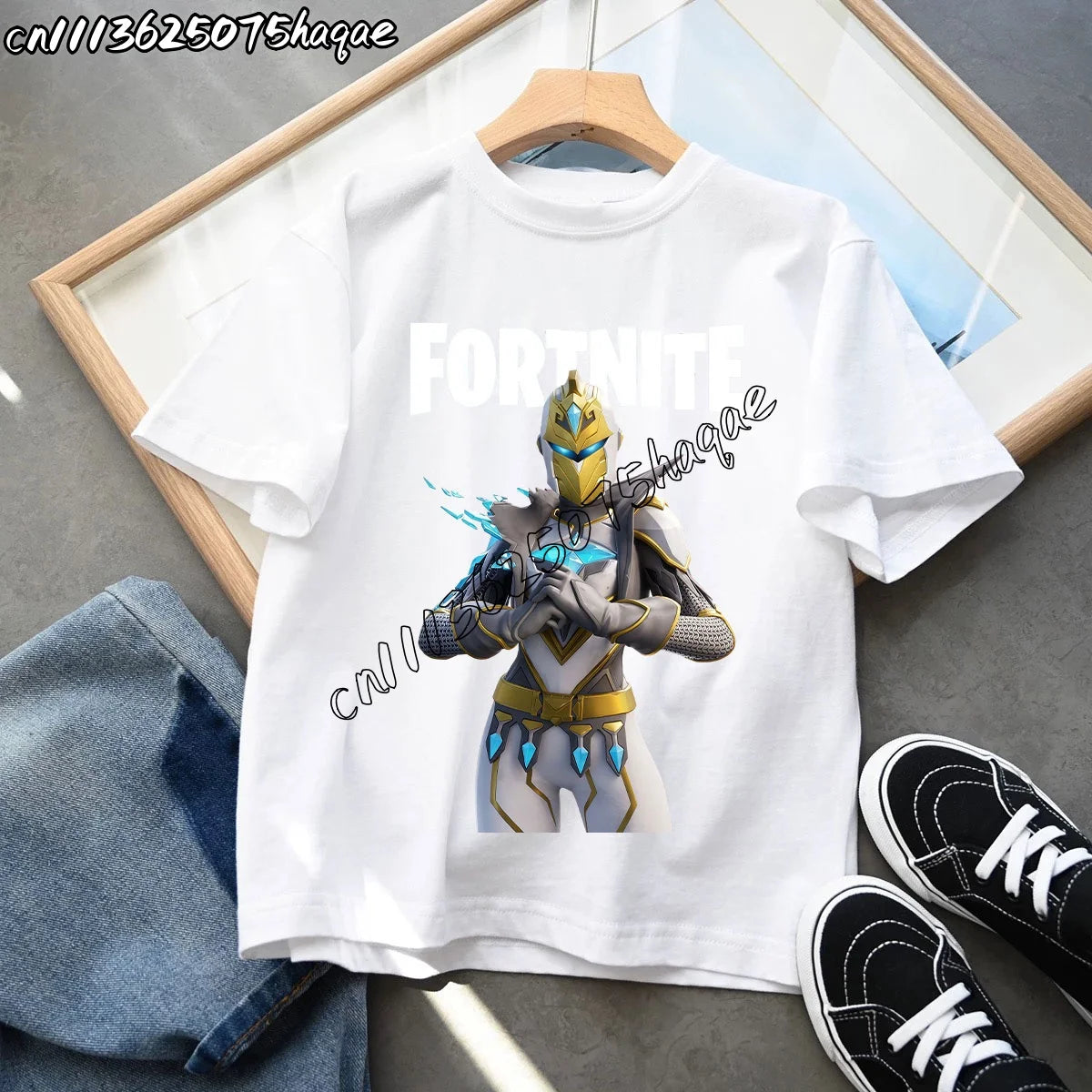 T-shirts Infantis Fortnite Novidade de Verão, T-shirt com Figura de Desenho Animado, Estampado Gráfico, Casual e Desportivo, Manga Curta, Tops Desportivos para Criança, Roupa para Rapazes