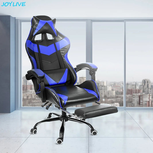 Chaise de bureau en cuir Joylive, chaise de jeu WCG, chaise ergonomique pour ordinateur, pivotante, inclinable, pour salle de jeu