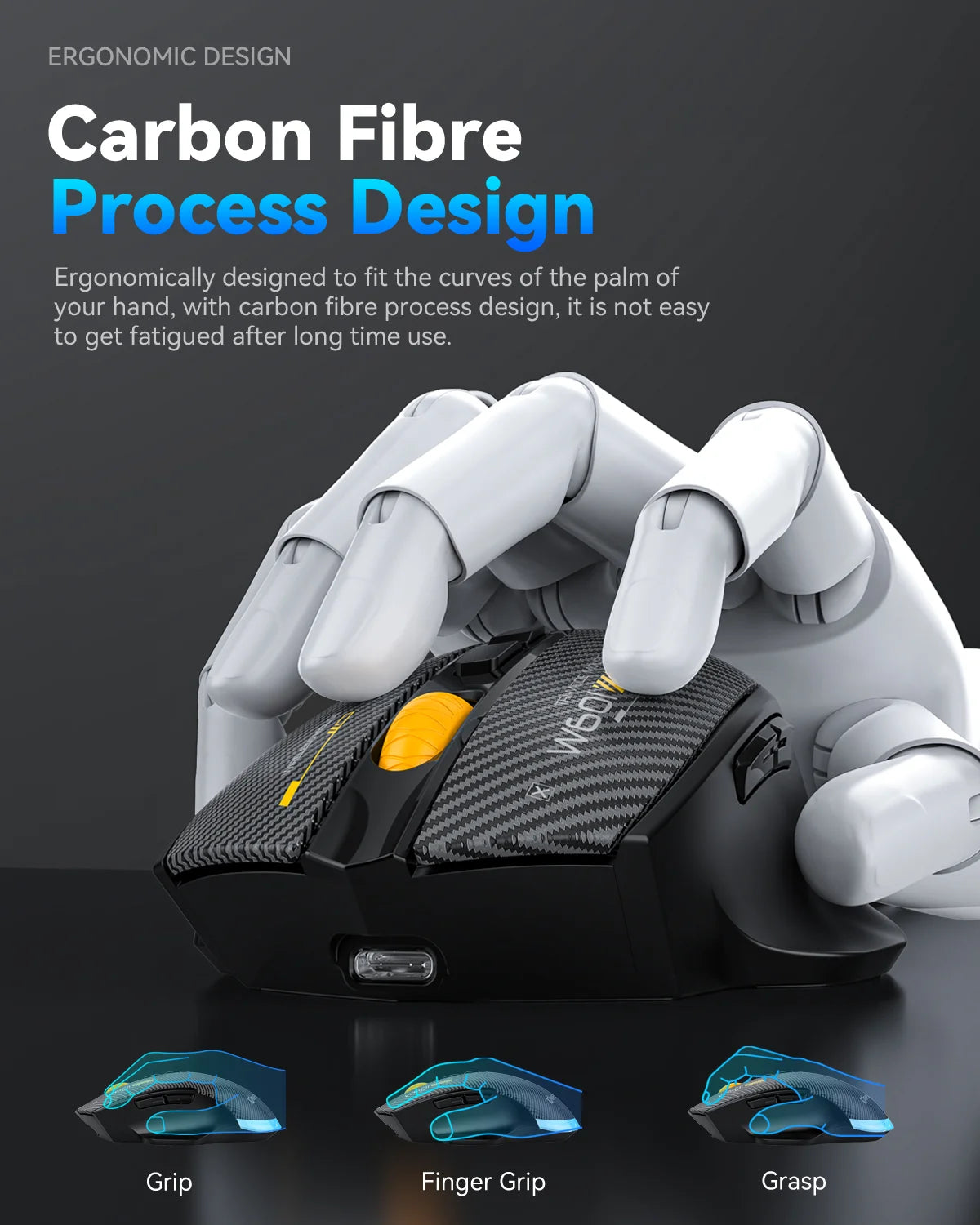 Bezdrátová herní myš Bluetooth, kabelová/bezdrátová RGB myš s 12800 DPI a 7 programovatelnými tlačítky, pro PC, notebook, gaming