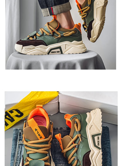 New Men's Casual Sneakers 2025 Spring Fashion Versatile Low-Top Skateboard Shoes for Men Suitable for Outdoor Sports