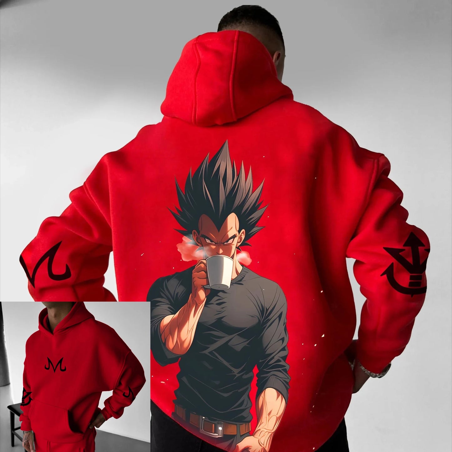 Oversized Men's Hoodie Dragon Ball Goku Anime Print Women Pullover Streetwear Casual Spring Autumn Hooded Sweatshirt Y2k Clothes