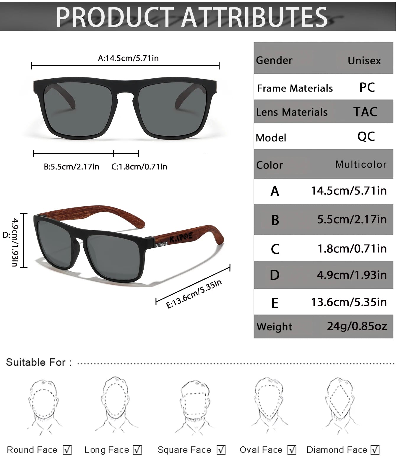 KAROS Polarized Sunglasses Unisex Car Driver Anti-Glare Goggles Outdoor for travel fishing beach UV400 eyeglasses