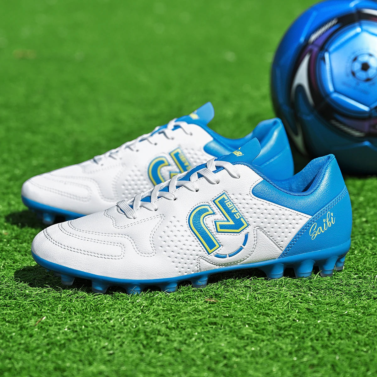 Chaussures de sport unisexes haute adhérence, tige en PU tissé, crampons TPU AG FG, contrôle de précision, antidérapantes, chaussures de sport pour hommes