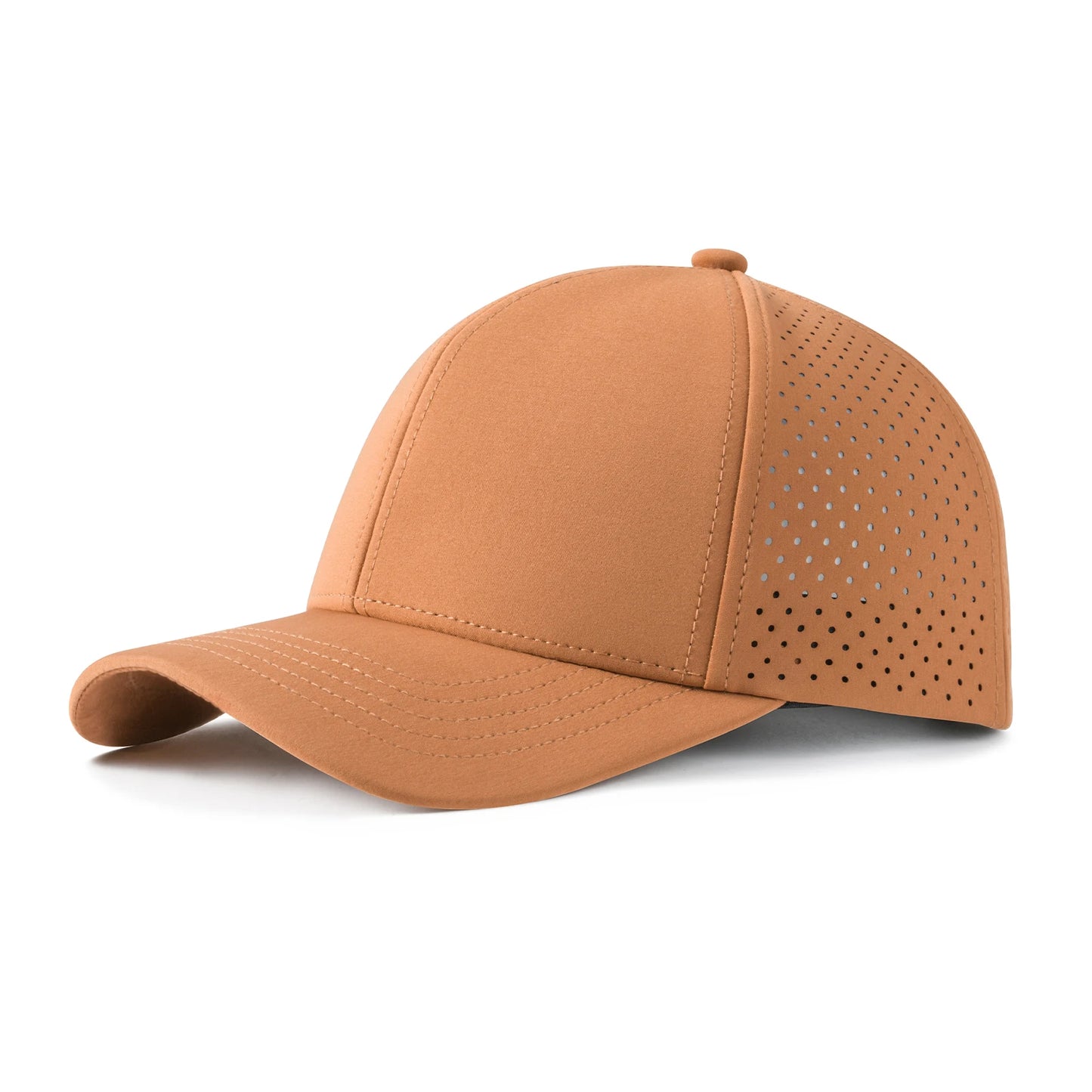 VOBOOM Men Quick Dry Baseball Cap Laser Cut Mesh Ball Curved Brim Snapback Hat Outdoor Running Travel Black Hat