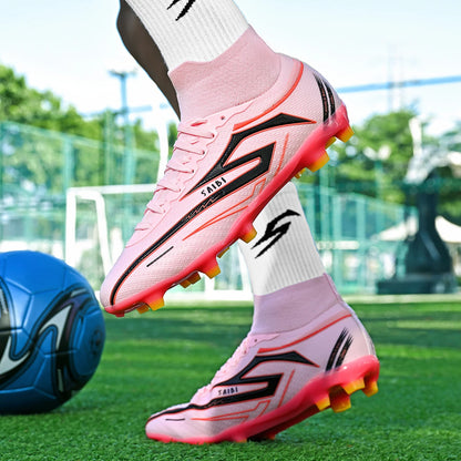 Scarpe da calcio Outdoor TF Turf: tomaia in tessuto PU confortevole, suola in gomma ad alta aderenza, qualità affidabile, scarpe sportive per bambini e adolescenti