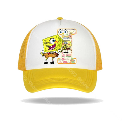 SpongeBob SquarePants basebollkeps för barn och vuxna med bokstavstryck, solhattar, anime, tecknad film, justerbara kepsar med skärm, sommarhattar, vardagshattar, ny