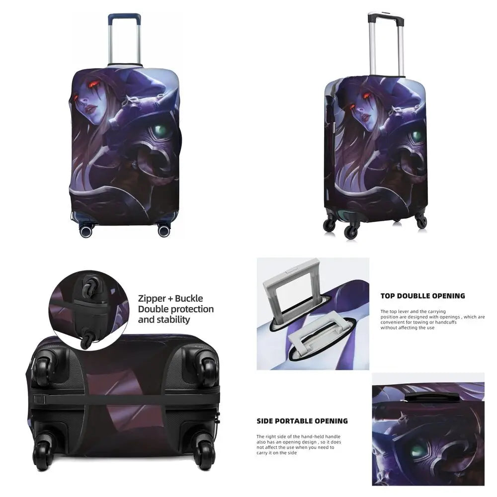 World Of Warcraft Sylvanas Windrunner Suitcase Cover Elastic Business Protector Luggage Supplies Vacation