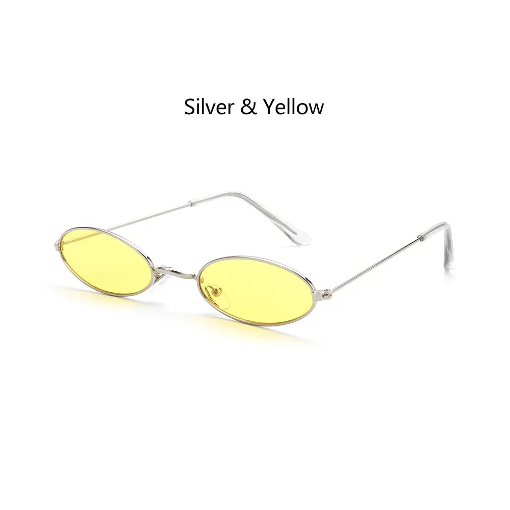 1PC Unisex Retro Small Frame Oval Sunglasses UV400 Fashion Design Sun Glasses Summer Vintage Shades Eyeglasses Accessories
