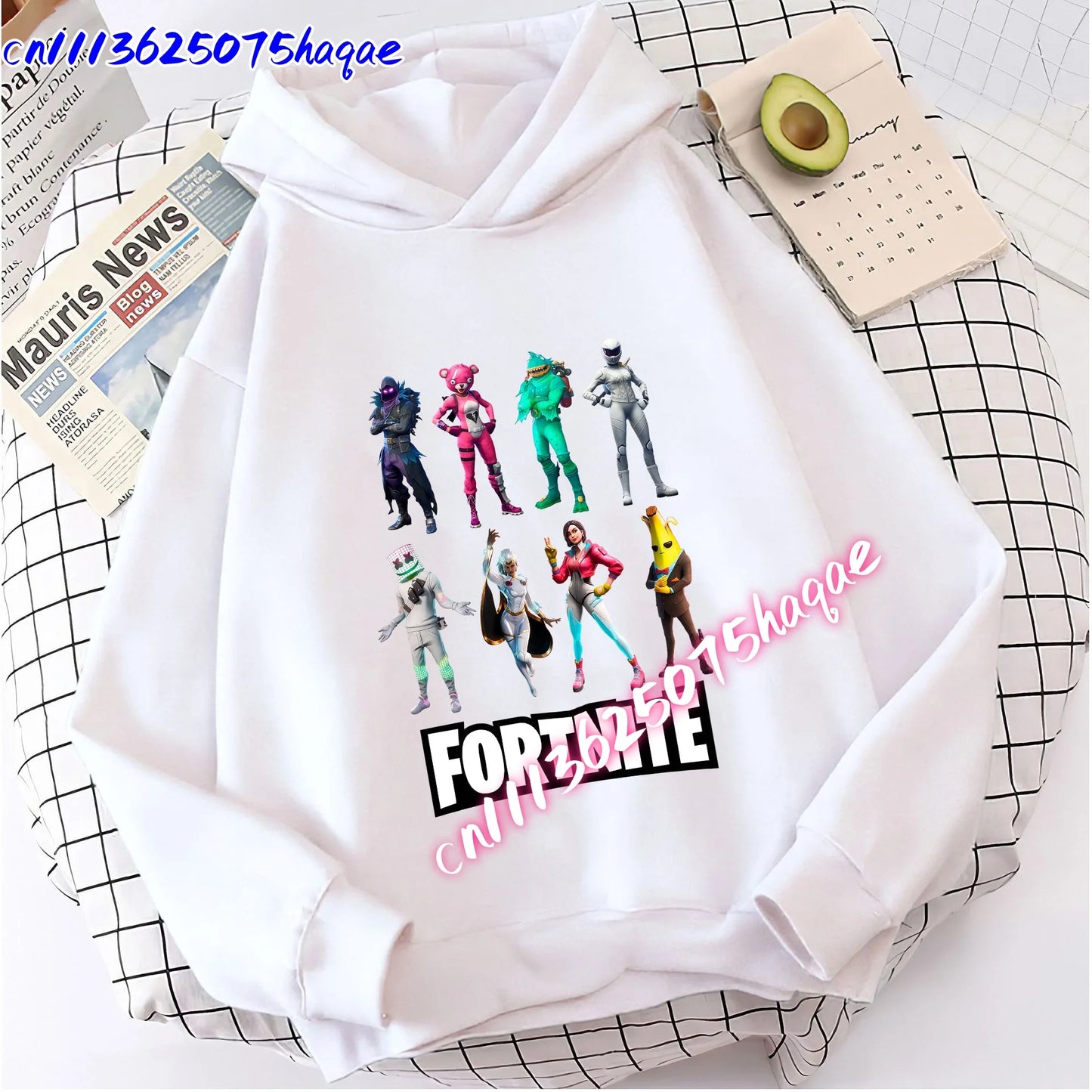 Nova dječja majica s kapuljačom Fortnites s printom crtanog lika iz igre, jesenska ležerna gornja odjeća za djecu, zimska odjeća za dječake