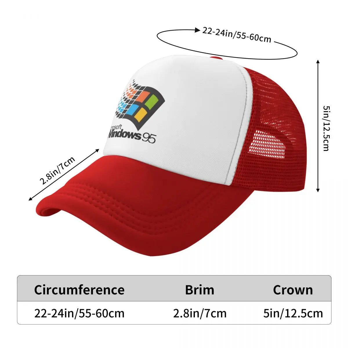 Windows 95 Geeks Nerd Mesh Baseball Caps Unisex Fashion Sun Hat Adjustable Snapback Caps Fishing Hat Wholesale New Trucker Hat