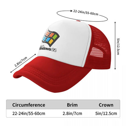 Windows 95 Geeks Nerd Mesh Baseball Caps Unisex Fashion Sun Hat Adjustable Snapback Caps Fishing Hat Wholesale New Trucker Hat