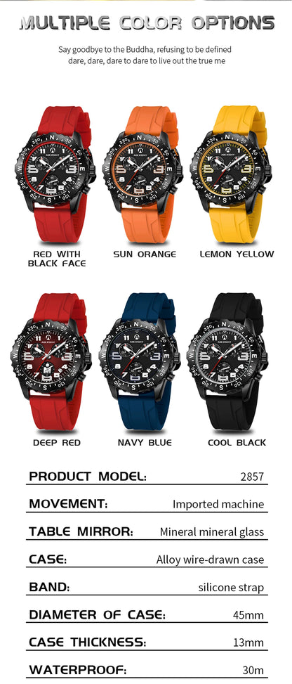 Quartz Wristwatch Men's Watches ENDURANCE Wristwatch Casual Men Watch Luxury Waterproof Luminous Chronograph Date reloj hombre