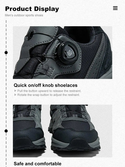 Baasploa Men Hiking Shoes Non-Slip Wear Resistant Outdoor Climbing Walking Shoes for Men Comfort Inner Cotton Outdoor Sneakers
