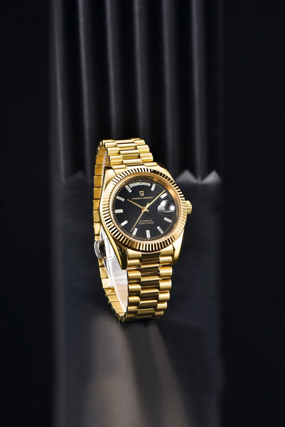 Montre PAGANI DESIGN DD40 pour homme – Modèle en or rose, montre-bracelet mécanique de luxe, mouvement automatique, verre saphir avec traitement antireflet, étanche