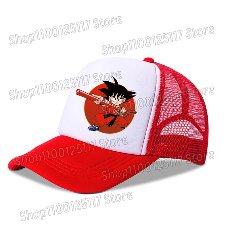 Dragons Ball Baseball Cap Anime Printed Caps Breathable Peaked Hat Cartoon Goku Summer Sports Snapback Mesh Sunhat Children Gift