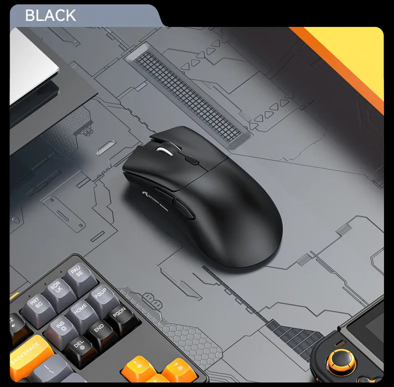 Mouse de gaming wireless Attack Shark R1 Lightweight Bluetooth 2.4G, PAW3311, 18000DPI, ergonomic, cu macrocomenzi