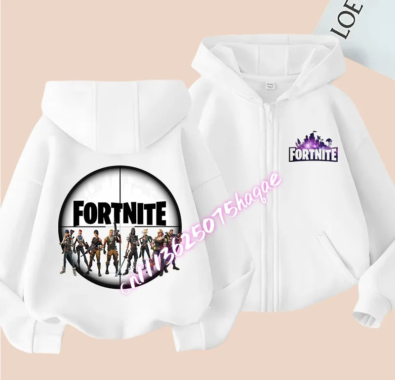 Nowa dziecięca bluza z kapturem Fortnites na zamek, kreskówkowa anime, casualowa i oddychająca kurtka dla chłopców, odzież dziecięca na wiosnę 2026