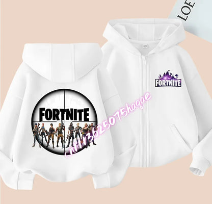 Nowa dziecięca bluza z kapturem Fortnites na zamek, kreskówkowa anime, casualowa i oddychająca kurtka dla chłopców, odzież dziecięca na wiosnę 2026