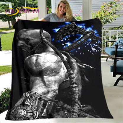God of War Game Gamers Soft Plush Blanket,Flannel Blanket Throw Blanket for Living Room Bedroom Bed Sofa Picnic Cover Bettdecke