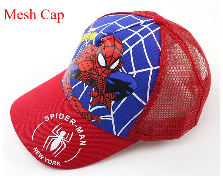 Marvel Anime Figure Spider-Man Cartoon Baseball Cap Cotton Polyester Peaked Cap Boy Girl Headwear Accessories Kids Birthday Gift