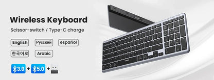 Trådløs mus Bluetooth 5.0 2.4G ergonomisk 4000DPI med 6 lydløse knapper til MacBook, tablet, bærbare computere, computer og PC