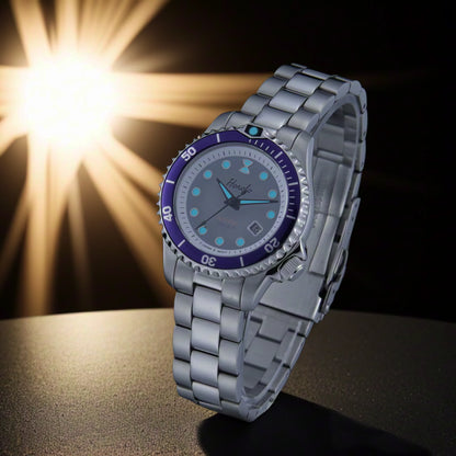 Horolo Women' Watches Japan Solar Movement 30mm Luminous Water Resistant Sapphire stainless steel Luxury Watch Gift For Wife