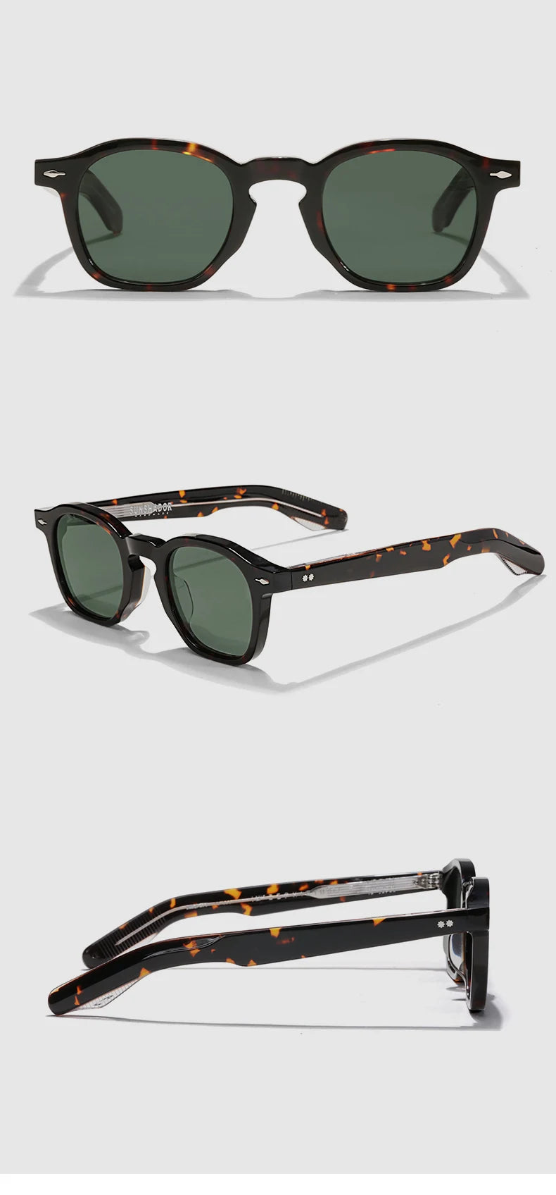 High QualityTortoiseshell Round Frame Handmade Sunglasses Designer Men Acetate Women's Beach Sun UV400 Sunglasses Can Be Carved