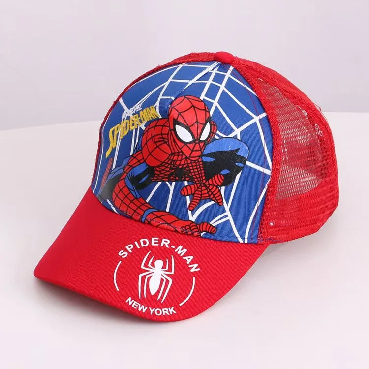 Summer children's hat, Marvel Spider-Man cartoon sun hat, net hat