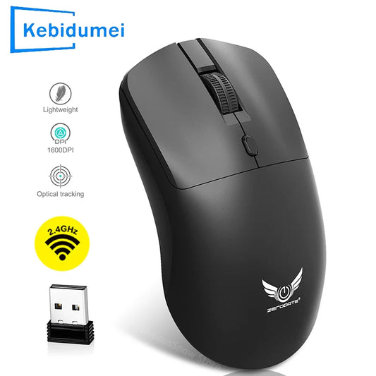 Wireless Mouse 2.4G Ergonomic Gaming Mouse Rechargeable 800/1200/1600DPI Mice for E-Sports Office Desktop Computers Laptop