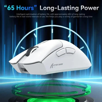 Ултралека мишка ATTACK SHARK R1 59g с PAW3311, 18000DPI, 400IPS, 40G, 1000Hz, три режима, основен чип Broadcom BK3633, 20 милиона кликвания