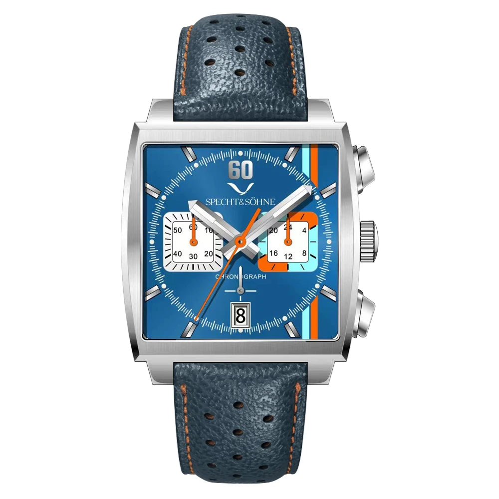 Specht&Sohne New Arrivals Japan VK64 Chronograph Men Quartz Watch 316L Stainless Steel Leather Strap Luminous Waterproof 30M