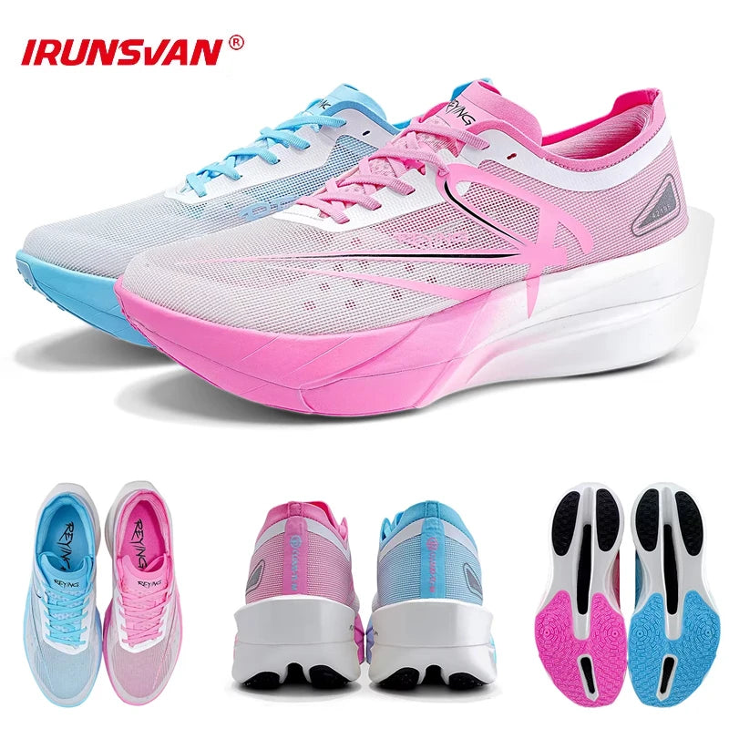 IRUNSVAN Marathon Full Length Carbon Plate Running Shoes Men Cushion Shock Absorbent Triple Rebound Outdoors Road Sports Shoes