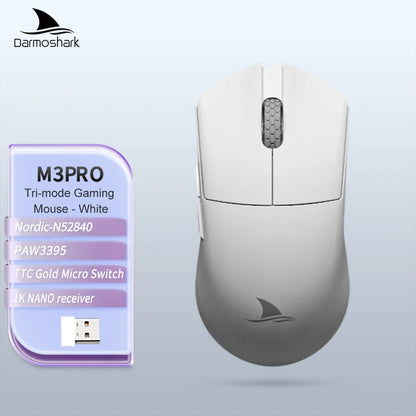 Darmoshark M3Pro -pelihiiri 2.4G BT Wireless Tri-Mode PAW3395 -sensorilla N52840 26000DPI, isokätinen makroajurihiiri pelaamiseen